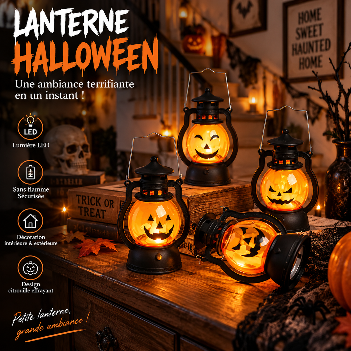 Lanterne Citrouille LED