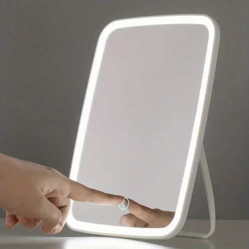 Miroir de Beauté LED Compact – 3 Lumières & Pliable.